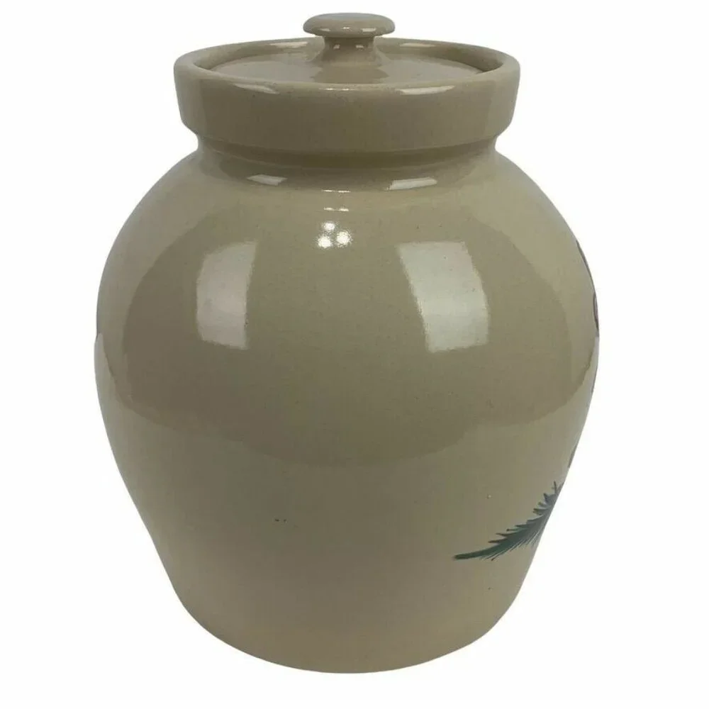 Paul Storie Pottery Large Pinecone Canister‎ w/ Lid Marshall TX Glazed Rustic